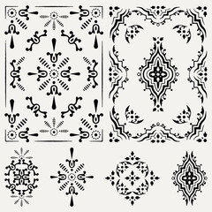 Set of Ornamental Design of Elegant Floral and Vintage Elements. Basics of floral sprig pattern and Victorian décor pattern vectors. Perfect for Greeting Cards, Invitations, Wrapping Paper, Wallpaper.