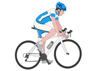 Naklejka premium race bicyclist detailed color illustration - vector
