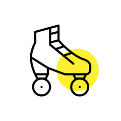 Retro roller skates icon. Pixel perfect, editable stroke line art