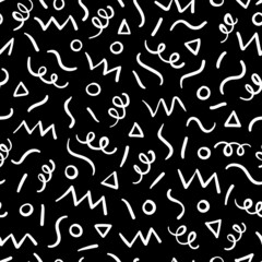 Seamless pattern wish geometric shapes. Abstract background. Hand drawn vector texure for print, textile, fabric.