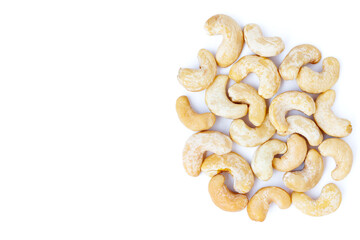 Cashew nuts isolated on white background