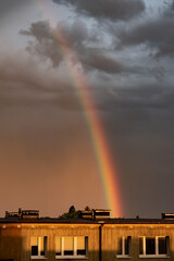 rainbow over the city poznań poland