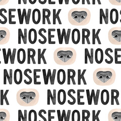 Seamless repeatable pattern of dog nose and 