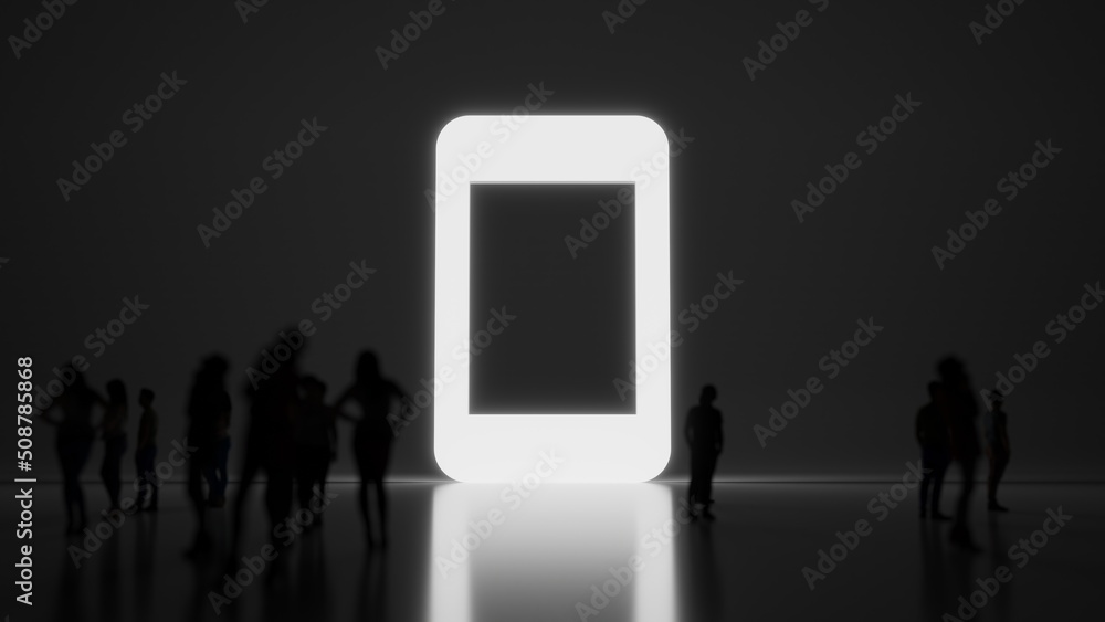 Aufkleber 3d rendering people in front of symbol of technology on background