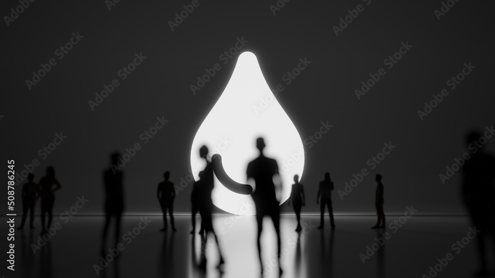 Aufkleber 3d rendering people in front of symbol of tint on background