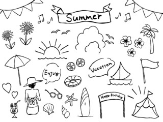 夏の手書きイラスト