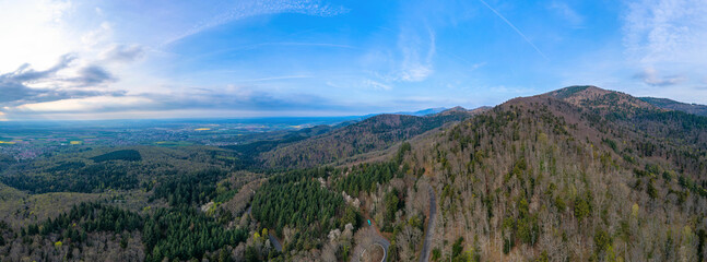 View of the Route des Gretes in the vosges, France