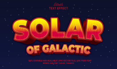 Solar of Galactic Editable Text Effect 3D Style