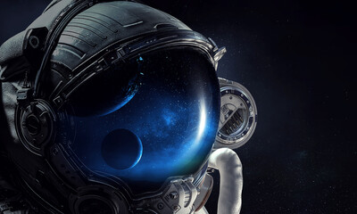 Astronaut and space exploration theme.