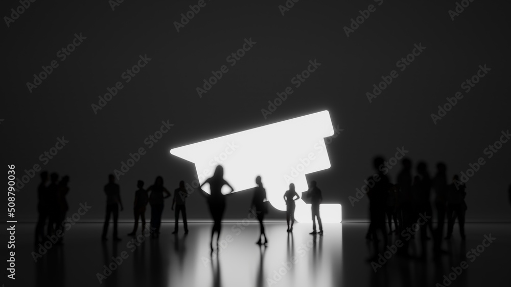 Aufkleber 3d rendering people in front of symbol of camera on background
