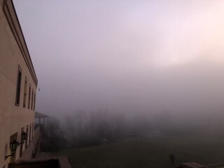 Fog over the city.