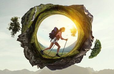 Young traveler exploring the world concept