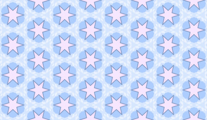 Seamless abstract texture, pink and blue color pattern with stars