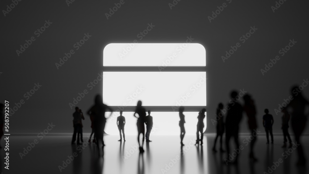 Poster 3d rendering people in front of symbol of germany on background