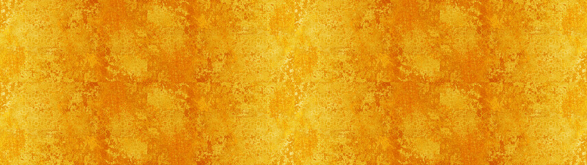 Old yellow orange worn vintage shabby damask arabesque patchwork tiles stone concrete cement wall...
