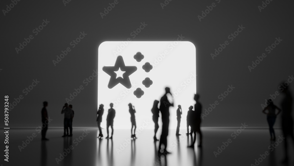 Poster 3d rendering people in front of symbol of china on background