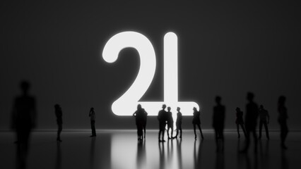 3d rendering people in front of symbol of Jupiter symbol on background