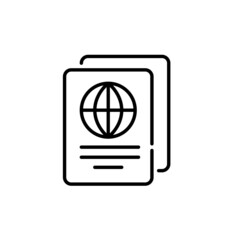 Passport national id for international travel. Pixel perfect, editable stroke line icon