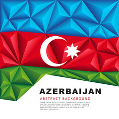 Polygonal flag of Azerbaijan. Vector illustration. Abstract background in the form of colorful blue, red and green stripes