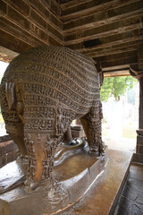 Stone art work on Varaha Idol at western group of temples, Khajuraho