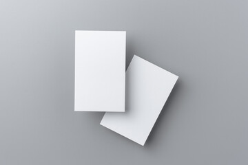 two business card isolated on grey background