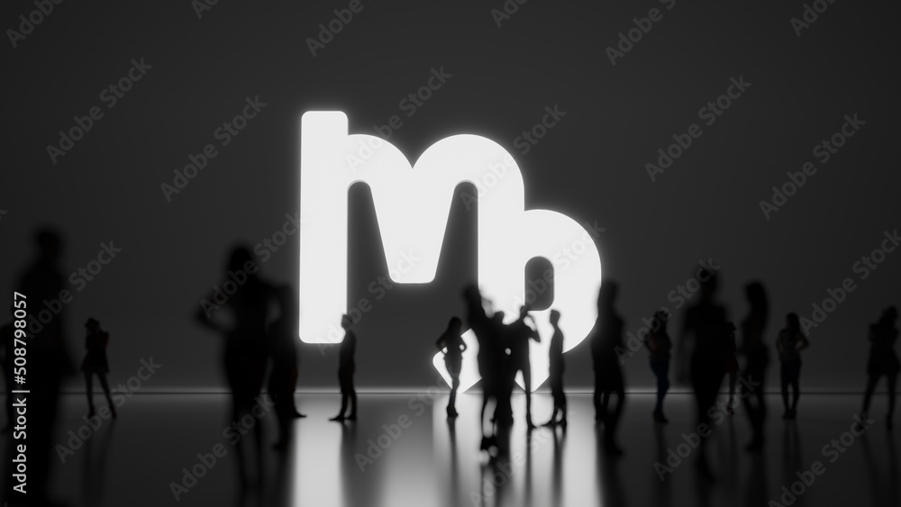 Poster 3d rendering people in front of symbol of virgo zodiac on background