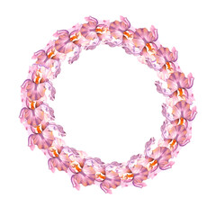 Wildflower iris flower frame in a watercolor style isolated. Delicate flowers. Purple iris. Women's Day. Beautiful plants, floral design, botanical illustration. Greeting card, wedding