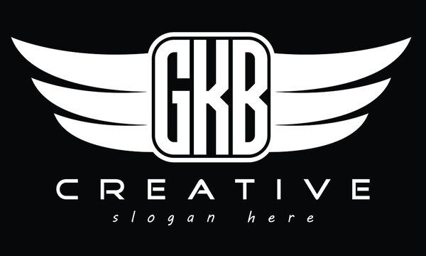 GKB three Letter wing  creative concept icon company logo design, Vector template