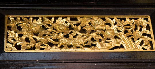 Wood carving and gilding are delicate and exquisite handicrafts by the craftsmen of the Fine Arts...