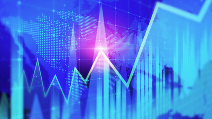 The concept of networking, global business and digital marketing, technology of the future.