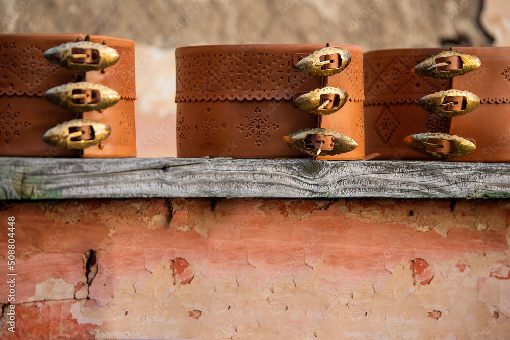 Wall mural a belt that is part of folk clothing. traditional folk belt for slovak costume