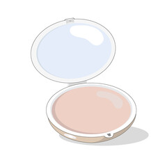 Compact powder case, fashion illustration