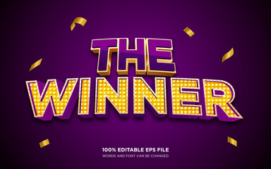 The winner 3D text style effect	
