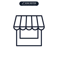 shop building icon symbol template for graphic and web design collection logo vector illustration