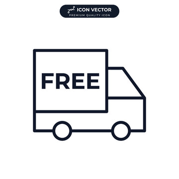 free shipping delivery truck icon symbol template for graphic and web design collection logo vector illustration