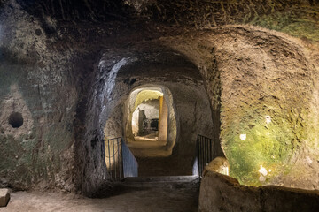 Orvieto, Umbria, Italy at the ancient and medieval underground tunnels