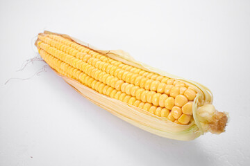 fresh corn on the white