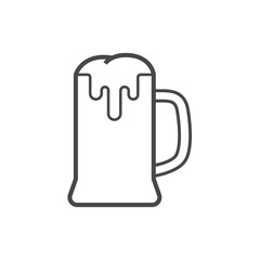 Vector icon with glass of beer