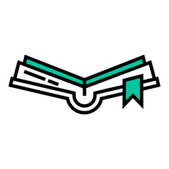 open book icon on transparent background