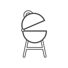 Vector linear icon with barbecue