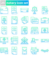 set of notary icons with transparent background