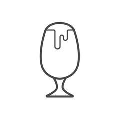 Vector linear icon with beer glass