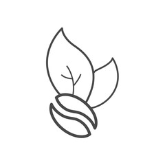 Vector linear icon with coffee bean