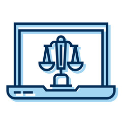 notary laptop icon on transparent background