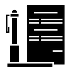 pen and letter holder icon on transparent background