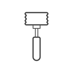 Vector linear icon with hammer for chops