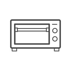 Vector linear icon with microwave