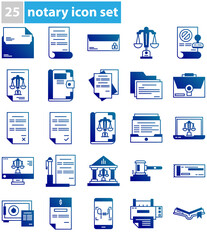 set of notary icons with transparent background