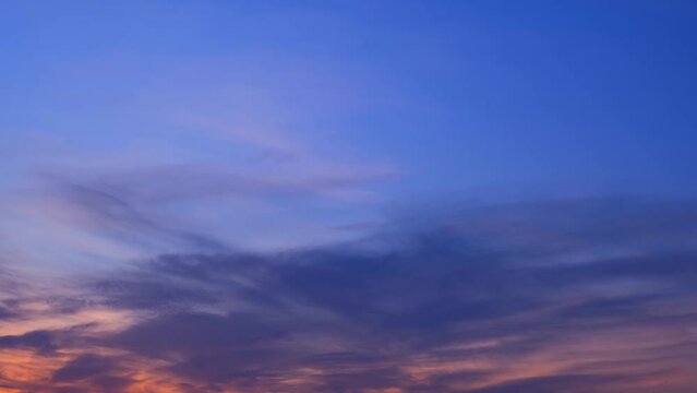 4K Sky Time lapse, Beautiful background, Sky Timelapse of horizon, Blue sky with clouds and sun, Clouds At Sunrise. Summer sky
