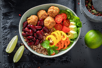 Healthy Mexican salad as meal for people on diet.